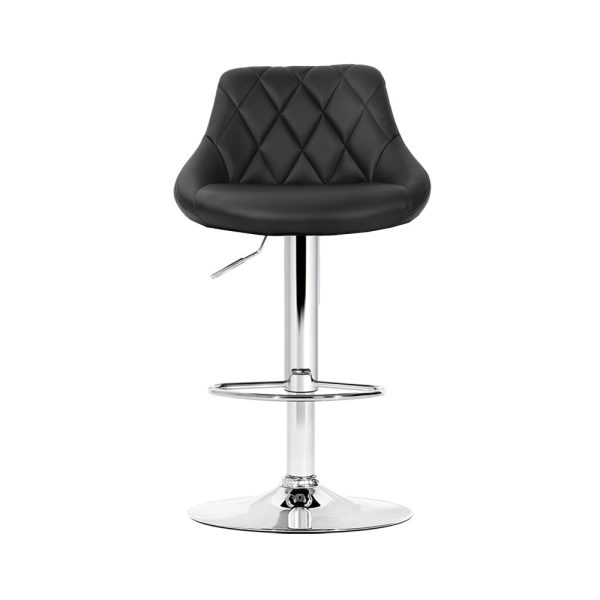 Artiss 4x Bar Stools Leather Padded Gas Lift Black Online now