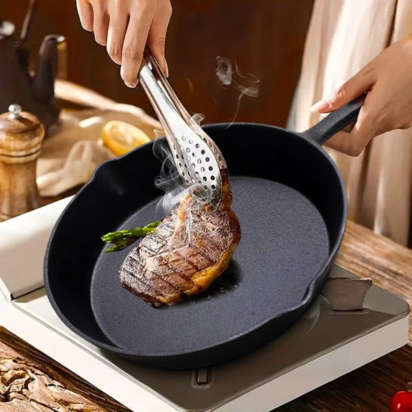 SOGA 26cm Round Cast Iron Frying Pan Skillet Steak Sizzle Platter with Handle Discount