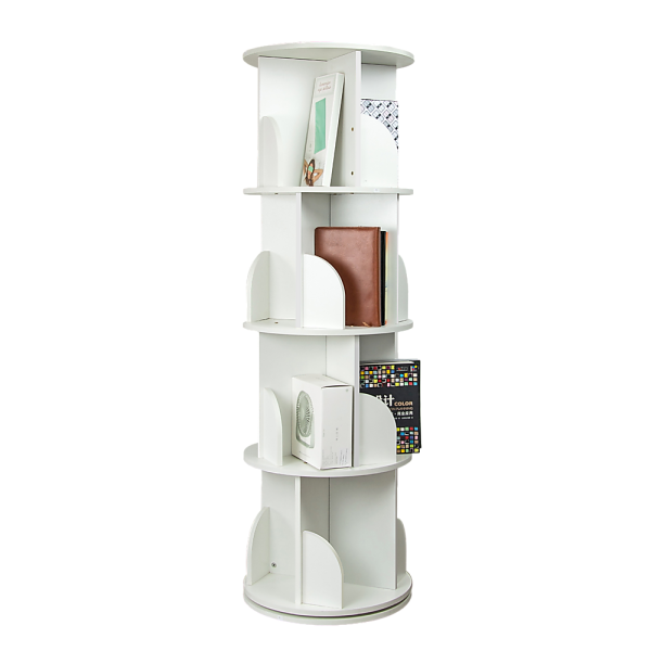 360-degree Rotating 4 Tier Display Shelf Bookcase Organiser Online Hot Sale