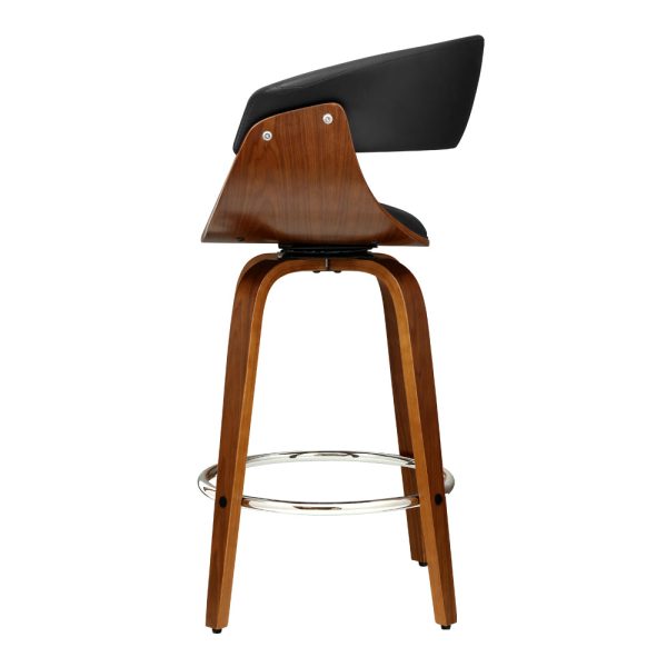 Artiss 4x Bar Stools Swivel PU Seat Wooden Fashion