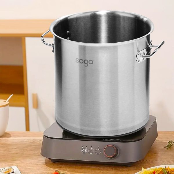 SOGA Stock Pot 21L Top Grade Thick Stainless Steel Stockpot 18 10 Without Lid For Cheap