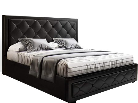 Artiss Bed Frame Double Size Gas Lift Black TIYO Online Sale