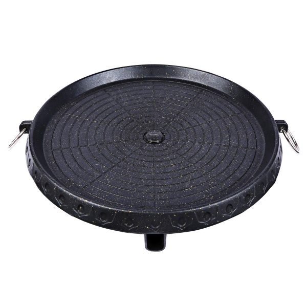 Korean BBQ Grill Pan Non-Stick Smokeless Stovetop BBQ Grill Plate Indoor Outdoor Supply