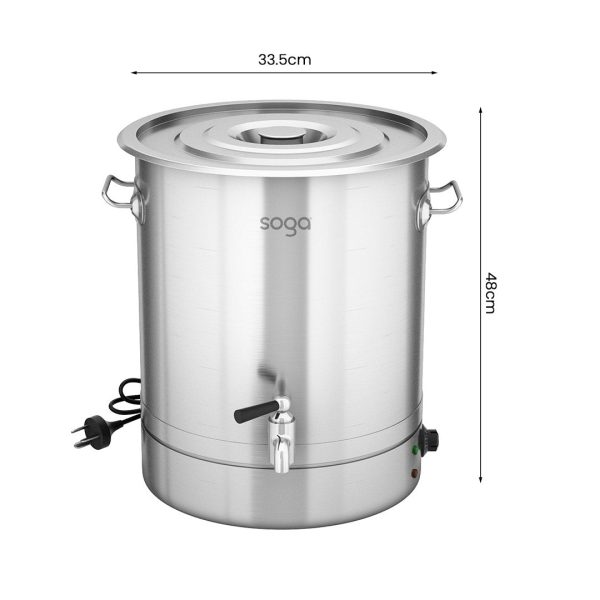 SOGA 25L Stainless Steel URN Commercial Water Boiler 2200W For Sale