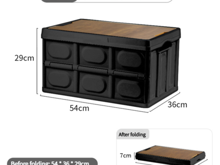 54*36*29 cm Collapsible Black Outdoor Storage Box | Large Capacity, Foldable to 7cm, Durable Design Sale