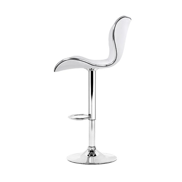 Artiss 4x Bar Stools Gas Lift Leather Seat White For Sale