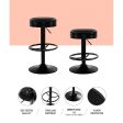 Artiss 2x Bar Stools Leather Padded Gas Lift Black Fashion