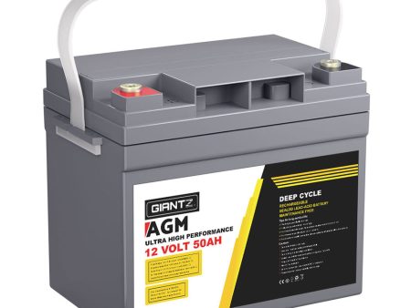 Giantz AGM Deep Cycle Battery 12V 50Ah Box Portable Solar Caravan Camping Cheap