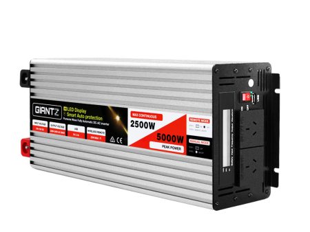 Giantz Power Inverter 12V to 240V 2500W 5000W Pure Sine Wave Camping Car Boat Online Sale