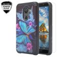 Tmobile REVVL, Alcatel A30 Plus, A30 Fierce, Alcatel Walters Case,  [Include Temper Glass Screen Protector] Slim Hybrid Dual Layer [Shockproof] Cover - Blue Butterfly Sale