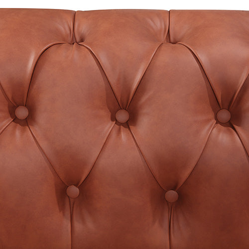 2 Seater 3 Seater Brown Sofa Lounge Set Button Tufted in Faux Leather Online