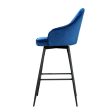 Artiss 2x Bar Stools Velvet Swivel Metal Legs Blue Online now