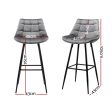 Artiss 2x Bar Stools Velvet Chairs Grey For Cheap