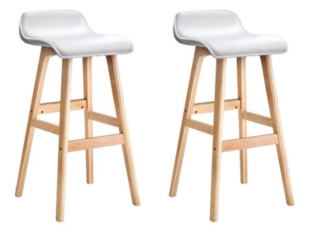 Artiss 2x Bar Stools Wooden Stool White For Discount