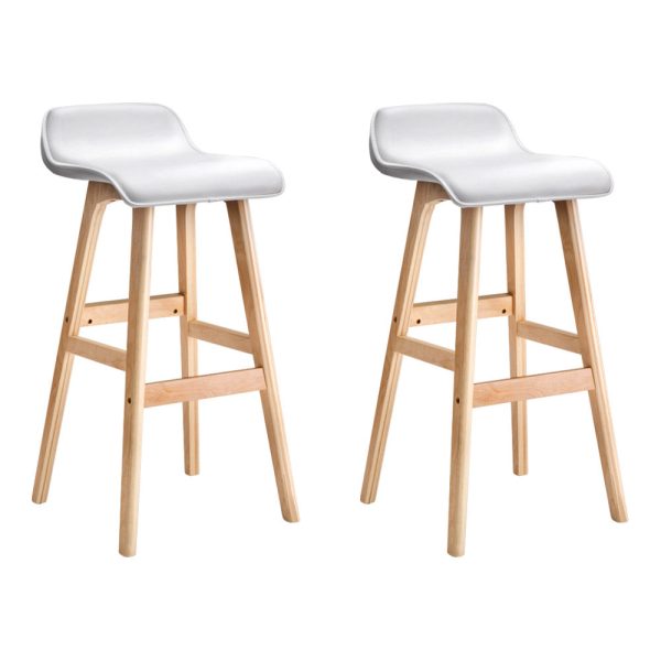 Artiss 2x Bar Stools Wooden Stool White For Discount