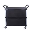 SOGA 3 Tier Covered Food Trolley Food Waste Cart Storage Mechanic Kitchen Black For Sale