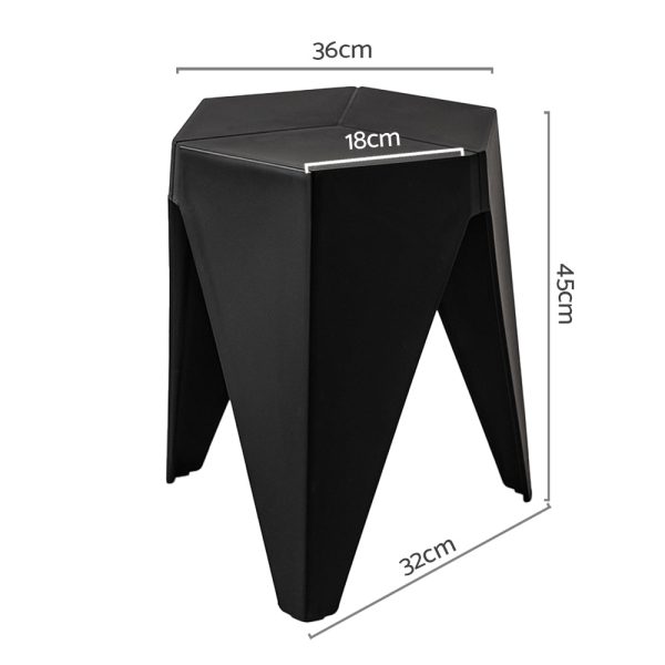 Artiss 2x Bar Stools Puzzle Plastic Foot Stool Black Sale