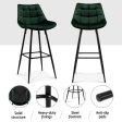 Artiss 4x Bar Stools Velvet Chairs Green Sale