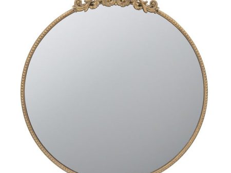 Baroque Gold Round Mirror 76.  Elegance is embodied in this round mirror with a baroque inspired frame in a gold finish Online Hot Sale