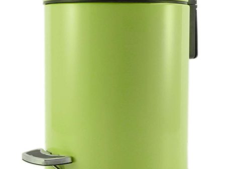 SOGA Foot Pedal Stainless Steel Rubbish Recycling Garbage Waste Trash Bin Round 7L Green For Discount