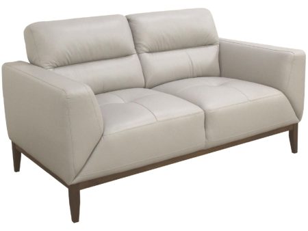 Downy  Genuine Leather Sofa 2 Seater Upholstered Lounge Couch - Silver For Discount