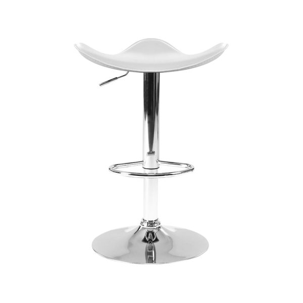 Artiss 4x Bar Stools Leather Gas Lift Chair White Sale