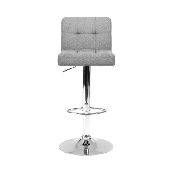 Artiss 4x Bar Stools Leather Gas Lift Grey Online Sale