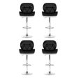 Artiss 4x Bar Stools Gas Lift Padded Leather Black & White For Discount