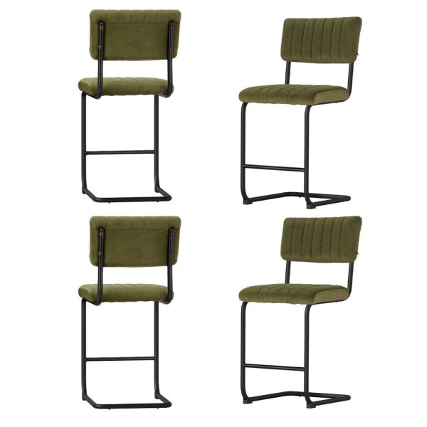 Artiss 4x Bar Stools Velvet Chairs Green Hot on Sale