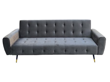 Sarantino Ava 3-seater Tufted Velvet Sofa Bed By Sarantino - Dark Grey For Cheap