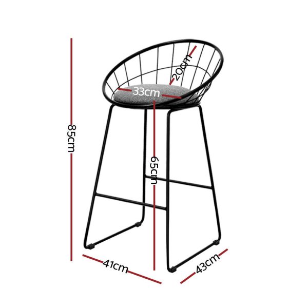 Artiss 4x Bar Stools Padded Seat Metal Discount