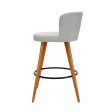 Artiss 4x Bar Stools Linen Padded Wooden Grey on Sale