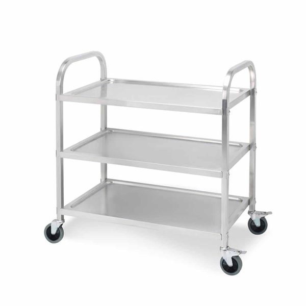 SOGA 3 Tier Stainless Steel Kitchen Dinning Food Cart Trolley Utility Size 75x40x83.5cm Small Online now