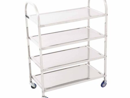 SOGA 4 Tier Stainless Steel Kitchen Dinning Food Cart Trolley Utility Size Square Large Online