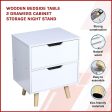 Wooden Bedside Table 2 Drawers Cabinet Storage Night Stand Cheap