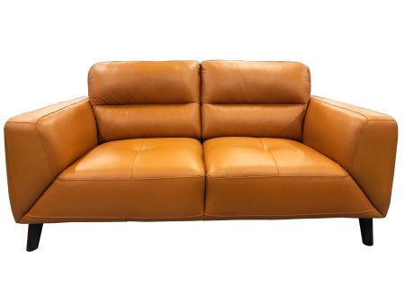 Downy  Genuine Leather Sofa 2 Seater Upholstered Lounge Couch - Tangerine Supply