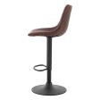 Artiss 2x Bar Stools Vintage Leather Swivel Gas Lift Brown For Discount