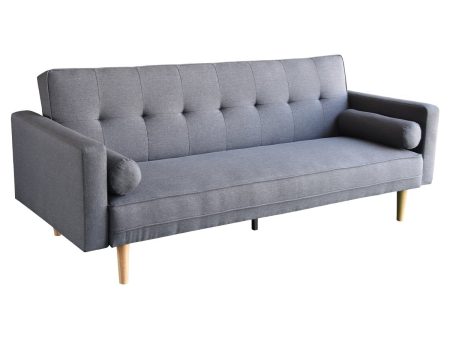 Sarantino Madison Sofa Bed Lounge Couch Futon Furniture Home Dark Grey Linen Suite on Sale