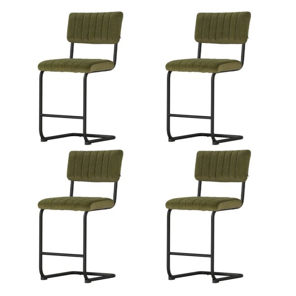 Artiss 4x Bar Stools Velvet Chairs Green Hot on Sale