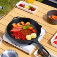 SOGA 30cm Round Cast Iron Frying Pan Skillet Steak Sizzle Platter with Helper Handle Cheap