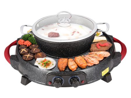 SOGA 2 in 1 Electric Stone Coated Teppanyaki Grill Plate Steamboat Hotpot Online