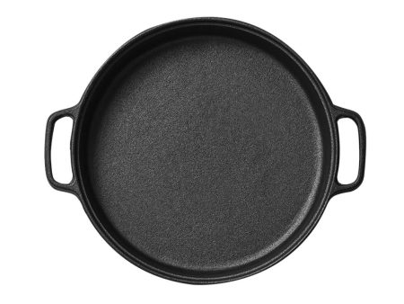 SOGA Cast Iron Frying Pan Skillet  Coating Steak Sizzle Platter 35cm For Cheap