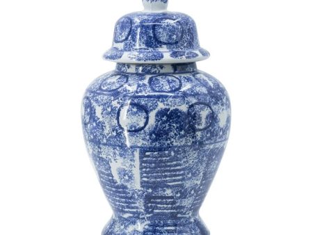 Blue & White Abstract Ginger Jar Medium Supply