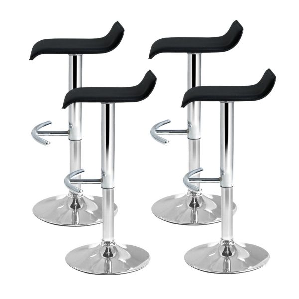 Artiss 4x Bar Stools Adjustable Gas Lift Chairs Black Discount