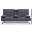 Artiss Sofa Bed 175CM Dark Grey Fabric Online Hot Sale