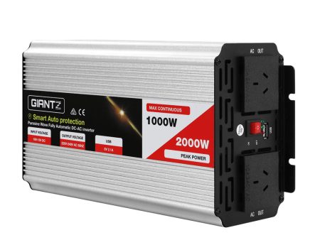 Giantz Power Inverter 1000W or 2000W Pure Sine Wave 12V-240V Camping Boat Caravan Online Hot Sale