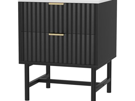 Artiss Bedside Table 2 Drawers - Black Cheap