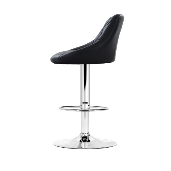 Artiss 4x Bar Stools Leather Padded Gas Lift Black Online now