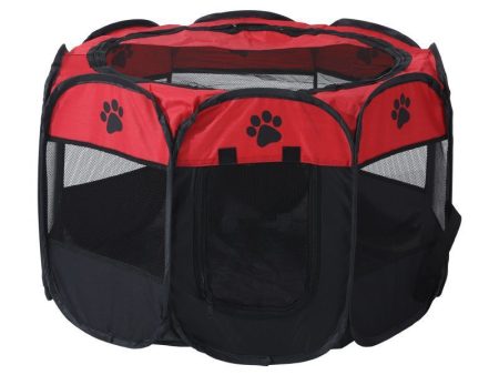 Portable Pet Playpen with Oxford Cloth, Foldable Octagon Dog & Cat Tent, Indoor & Outdoor Use  size 91*91*58cm on Sale