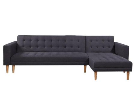 Sarantino Linen Fabric Corner Sofa Bed Couch Lounge With Chaise Furniture - Dark Grey Online